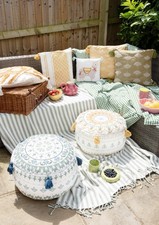 Pouffe BoHo Style Foot Stool Bean Bag Pre Filled with Beads Meditation Cushion