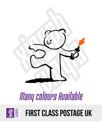 Banksy bear vinyl sticker - bear,
