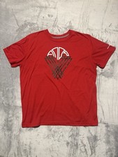 And1 Shirt Men's Extra Large Red Solid Short Sleeve Basketball Hoop Logo