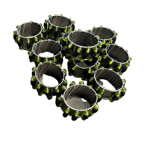 Chrome hand beaded - 11, glass