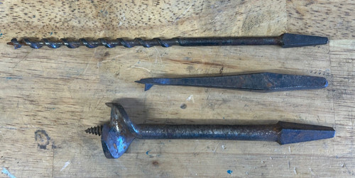 Three vintage auger bits - three,