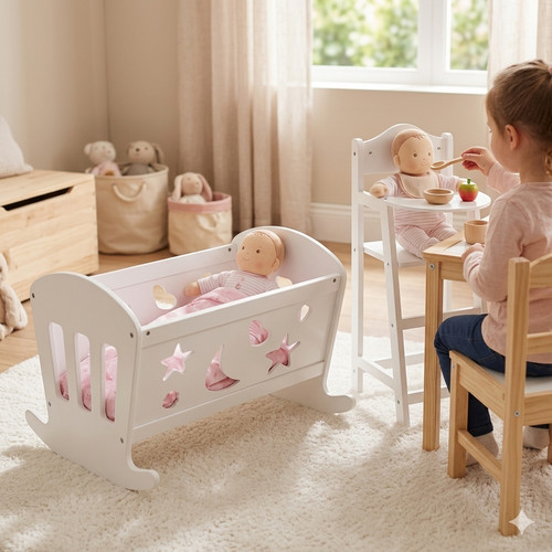Set dolls white varnished - set,