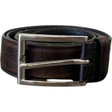 Prada Men's Ostrich Belt Brown