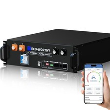 ECO-WORTHY 48V 100Ah LiFePO4 Battery Lithium 5.12KWh Server Rack Battery 3U Size