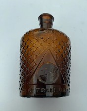 Marshall’s Lysol Bottle 1920s Lattice Ribbed Vintage Amber Brown Glass Bottle
