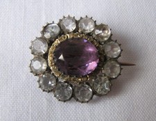ANTIQUE SILVER GOLD AMETHYST