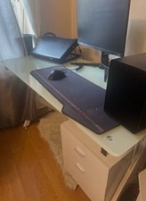 Glass Top Desk With 2 Drawers