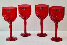MARQUIS by WATERFORD Brookside Red Crystal Wine Glasses 8.5" Set of 4 - marked