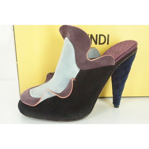 Fendi velvet ruffle wave slide - ruffle,