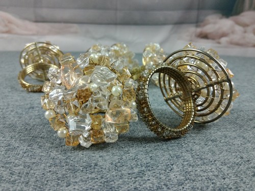 Crystal beaded gold clear - crystal,