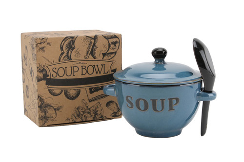 Blue ceramic soup - bowl, 400ml