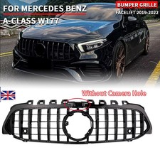 Front Grill Grille Black Panamericana Gt Style 2018+ for Mercedes a Class W177