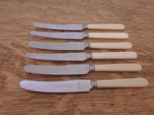 Vintage Set 6 x Faux Bone Handle TEA / BUTTER CUTLERY - Made in Sheffield