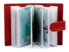 New Genuine Soft Leather Soft Credit Card Holder Case Wallet For Womens  210-Red