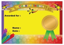 Congratulations Well Done Star School Teacher Childrens Reward Certificates A5