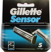5 Pack GILLETTE SENSOR Razor Refills Shaving N.O.S ORIGINAL *Vintage* Blades