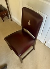 6 Antique Leather Dining Chairs studding once owned by the City Livery Club