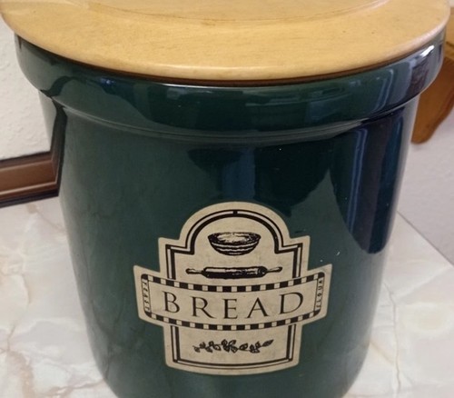 Green ceramic bread - ceramic, storage