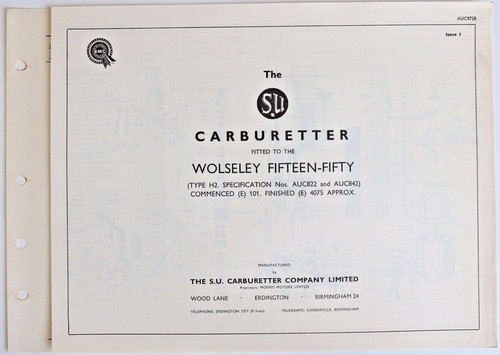 The carburetters wolseley - -,