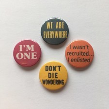 4 Lesbian Badges, Vintage