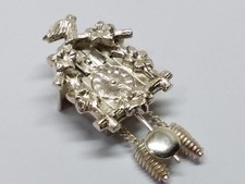 Silver 800 Cuckoo Clock Moving parts bracelet charm ladies vintage nice detail