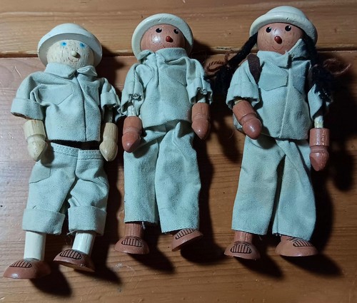 Wooden dolls genuine - dolls,, 3x