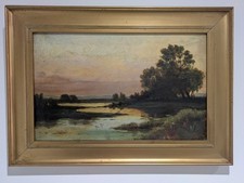 Antique 19th Oil on Board