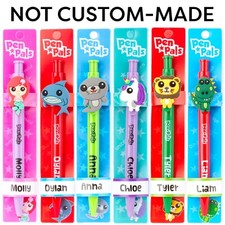Kids Personalised Pens Name Zoo Animal Blue Ballpoint Pen School Gift Boys Girls