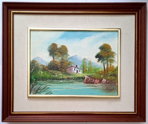 Vintage 1990s framed - 1990s, oil