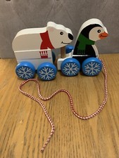 Melissa & Doug Wooden Penguin & Polar Bear Pull Along Play Toy 2+ Years