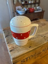 Vintage Red & White Spotty Pottery Flour Sifter / Shaker – Kitchenalia! –
