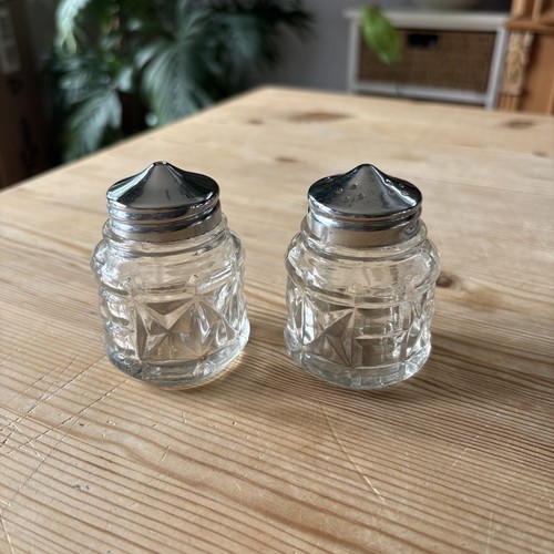 Vintage salt pepper glass - vintage,