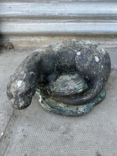 Vintage Weathered Otter Concrete Garden Ornament