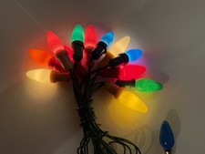 VINTAGE  CHRISTMAS TREE LIGHTS PIFCO 1960s X 12 RELAMPED FAIRY LIGHTS