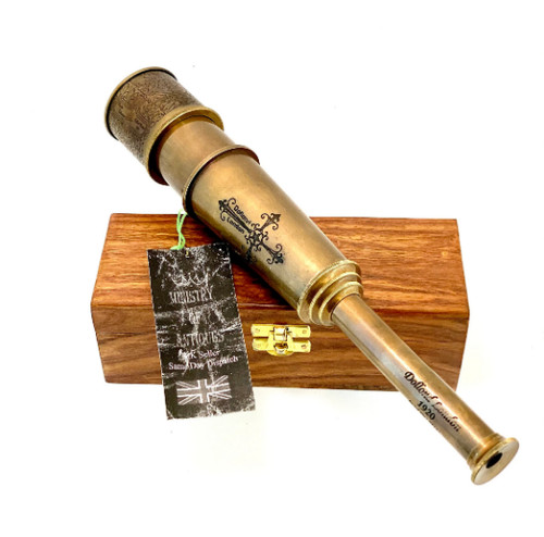Vintage brass telescope - brass,