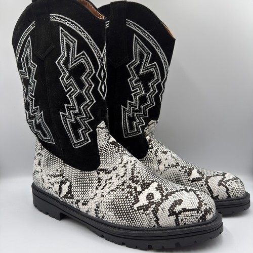 Black faux snakeskin print - black,