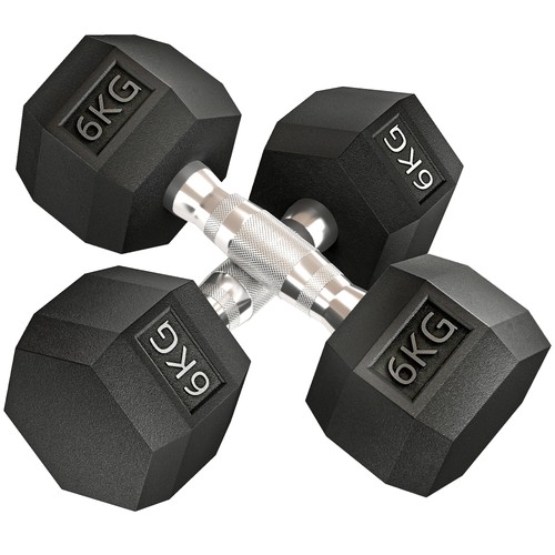 Homcom hexagonal dumbbells kit - dumbbells,