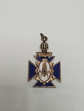 Knights of Pythias Gold filled enamel antique watch fob Masonic 