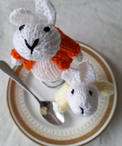 Hand knitted bunny rabbit - knitted,