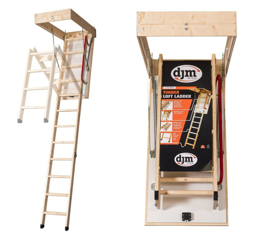 Wooden folding loft ladder - wooden,