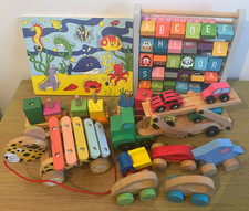 Bundle Wooden Toys  Educational, Xylophone, Abacus , Train Set, Vehicles