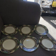 Myott Son & Co 'England's Countryside' Hand Painted Dessert Plates x 6. Est 1880
