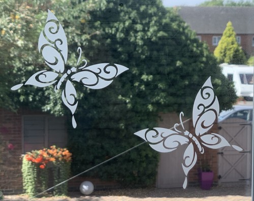 Etched glass vinyl butterflies - vinyl,