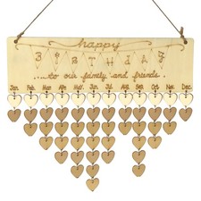  Happy Birthday Sign Family Birthdays Hanging Plaque Wooden Calendar