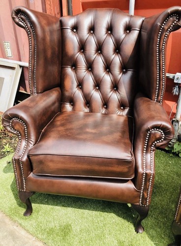Chesterfield brown leather - brown,