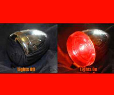  TURN SIGNAL LENS GHOST CHROME  RED REAR FOR HARLEYS W/60MM POP ON STYLE FAT BOY