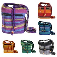 Ladies Casual Shoulder Bag Nepal Woven Hippie Boho Hobo Ethnic Sling Cotton Bags