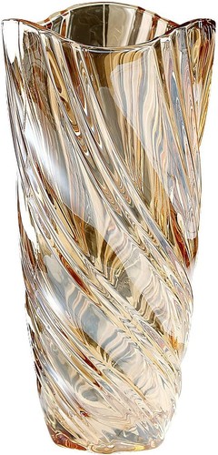 Glass large amber vase - amber,