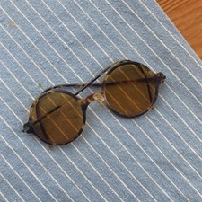 1930s 40s Celluloid Sunglasses Circle Frame Tortoise Shell Vintage Eyeglasses