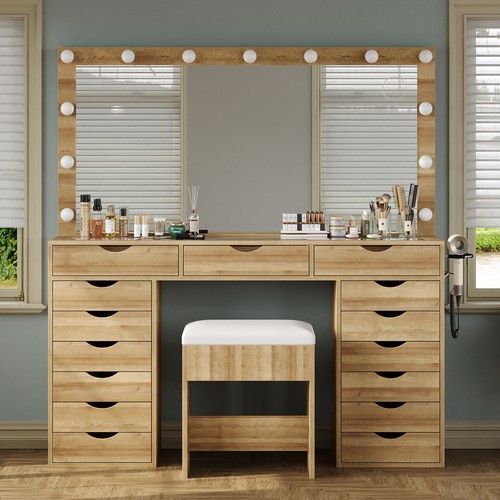 Dressing table with mirror - table,
